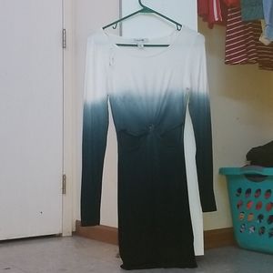 Cute white faded into shades of blue ombre dress.